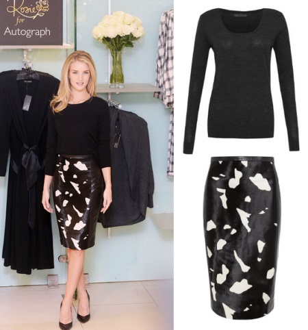 How to wear a leather pencil skirt with print
