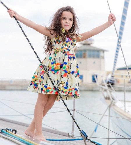 Summer dress for the girl on shoulder straps