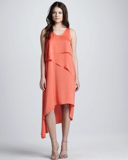 Robe maillet à la mode avec volants de la saison printemps-été 2016