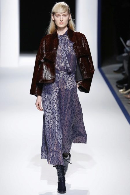 Brown leather jacket for a long dress