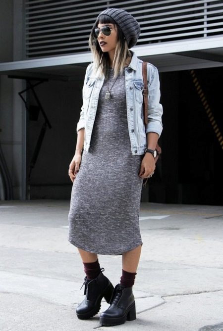 Boho Denim Midi Dress Jacket