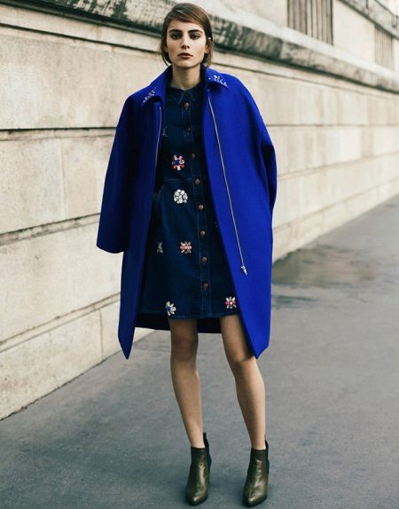 Coat for a denim dress-shirt