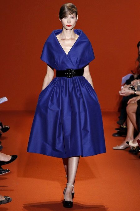 Black belt to a blue dress