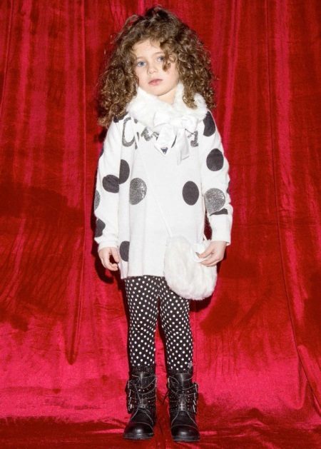 Knitted winter sweater dress for girls