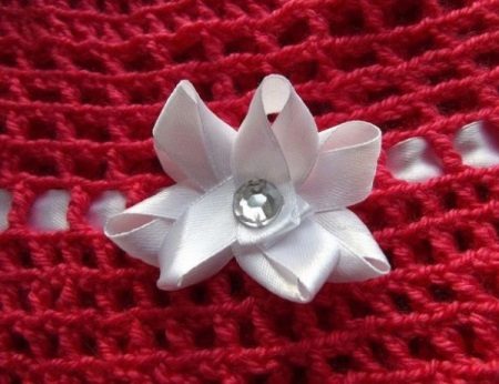 Crochet Satin Flower Dress Decoration