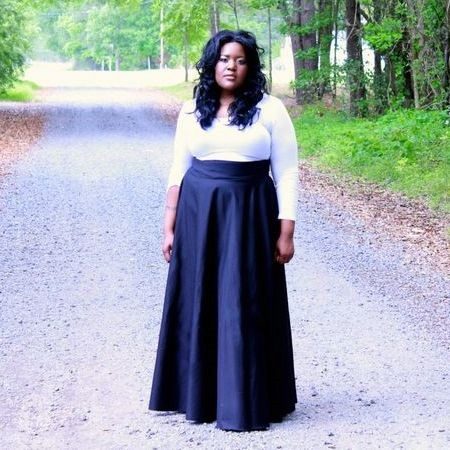 Long half skirt for overweight women