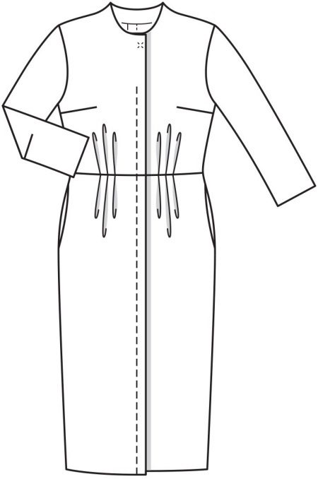Technical drawing of a vintage dress