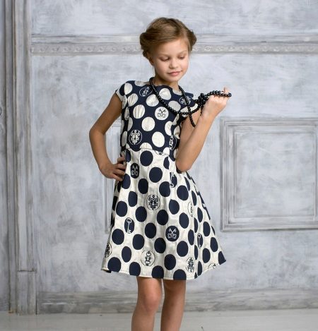Polka dot girl cocktail dress