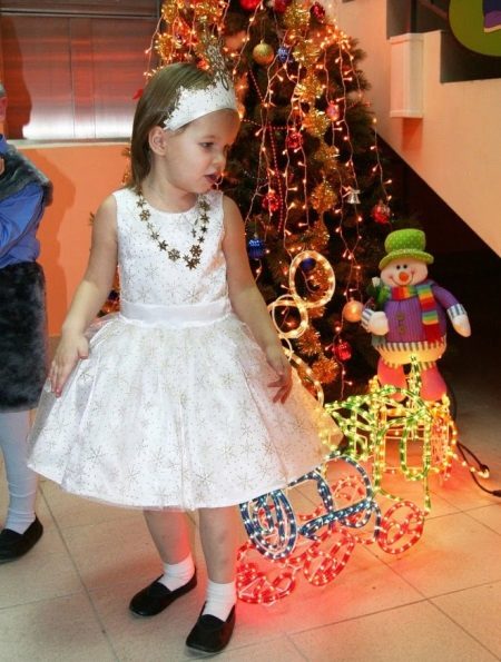 Christmas dress Snowflake with decor for a girl
