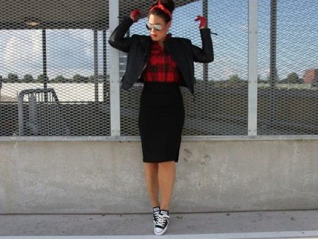 High waist straight skirt