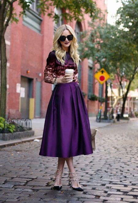 purple midi skirt