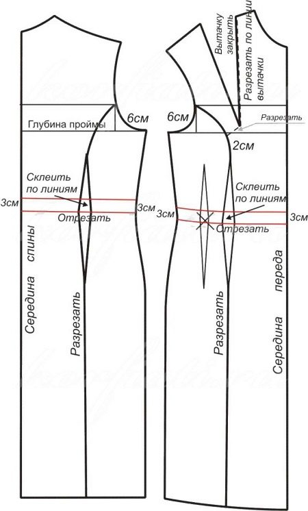 Pattern of a sheath dress with a peplum