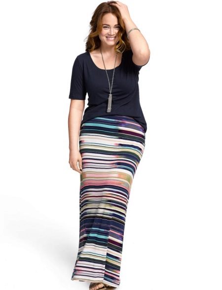 Long striped skirt