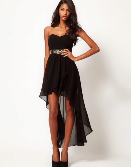 asymmetrical skirt and open shoulder