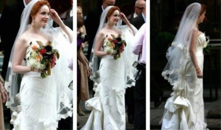 Christina Hendricks Wedding Dress Back View